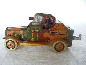 Vintage Windup Army War Tank Car Tin Toy, Japan  