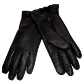 Womens Butter Soft Black Leather Gloves Medium M  