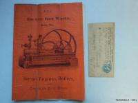 1884 Erie City Iron Works Steam Engine Saw Mill Catalog ORIGINAL 