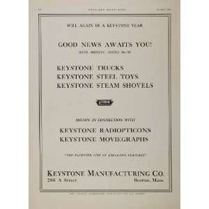 1926 Keystone Truck Steam Shovels Steel Toys Print Ad   Original Print 
