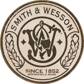 SMITH & WESSON Pistol Round Logo Tin Sign Metal Poster  