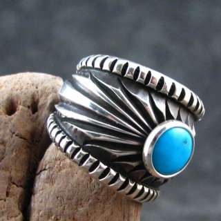 Navajo Harrison Jim Kingman Turquoise Ring  