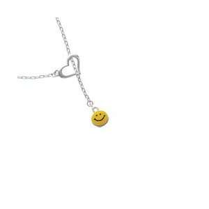   Mini Yellow Smiley Face Heart Lariat Charm Necklace [Jewelry] Jewelry