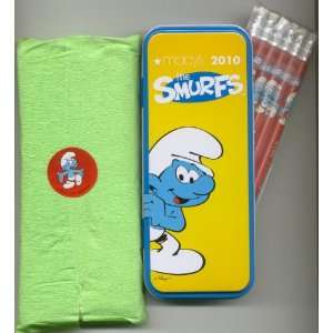  Smurf Pencil Box W/6 Smurf Pencils 