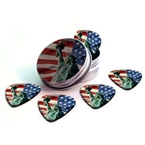   Of Liberty Premium Guitar Picks x 5 With Tin Musical Instruments