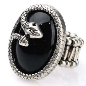  Exotic Vintage Snake Ring with Ajustable Band in Silver 