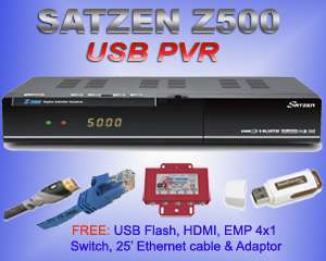 SATZEN + Z500 HDMI + + EMP USB + 25 CABL ZOOMSAT 500 Z