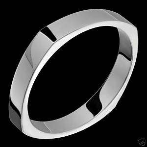 Titanium Rings Wedding Band Square Engagement Ring Band  