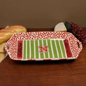   Cornhuskers Scarlet White Ceramic Stadium Tray