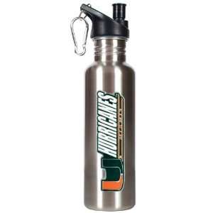 Miami Hurricanes 26oz stainless steel water bottle with Pop up Spout 