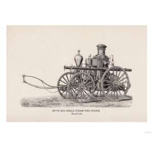  Fifth Size Single Steam Fire Engine Hand Draft Stretched 