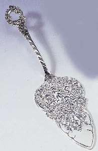 SILVER PLATED VICTORIAN WEDDING FLAT CAKE SERVER  