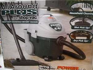   AROUND PLUS BY SHOP VAC HEAVY DUTY HOUSEHOLD WET/DRY VACUUM NEW  