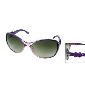  Como Purple Frame Rhinestone Decor Plastic Shopping Sunglasses 