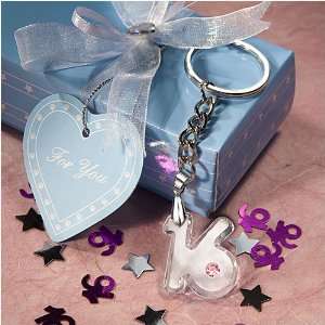  Choice Crystal Sweet 16 Key Chain Favors (Set of 18)