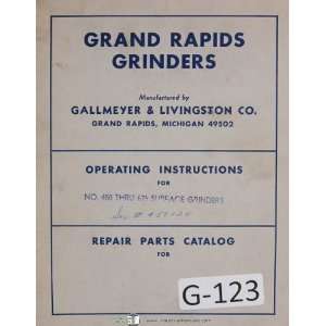   Gallmeyer Operators Instruct No 450 Thru 676 Surf Grinder Manual