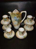 CHOCOLATE POT 6 CUPS & SAUCERS R S GERMANY SWEET PEAS  