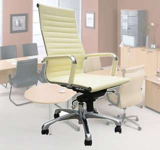   Chair High Back Computer Task Desk Conference Creme White  