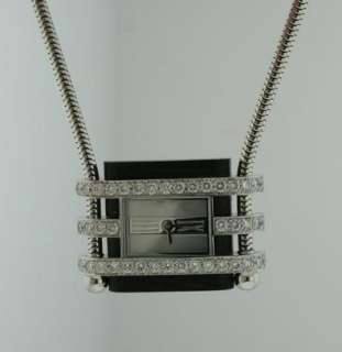 NEW Van Cleef & Arpels 18k White Gold Necklace Watch   
