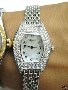 18Kt Chopard White Gold Sport Oval Diamond Watch 2.60Ct  
