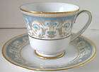 noritake polonaise 2045 white blue gold cup saucer 