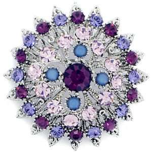   Brooch Pins Amethyst Purple Flower Swarovski Crystal Pin Brooch and