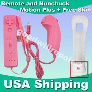   Remote and Nunchuck Controller + White Motion Plus For Nintendo Wii