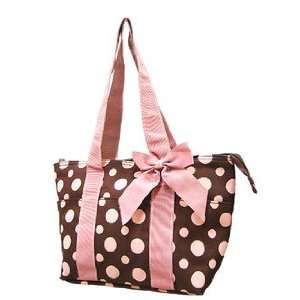    Darling Polka Dot Insulated Lunch Bag Pink Brown