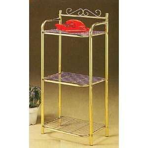   Plated Metal Three Tier Phone/Plant Stand Side Table