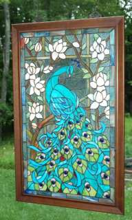 Tiffany Style stained glass window panel, 23 X 36.5  