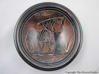   Handmade African Kenya Kisii Small Soapstone Carving Bowl Zebra  