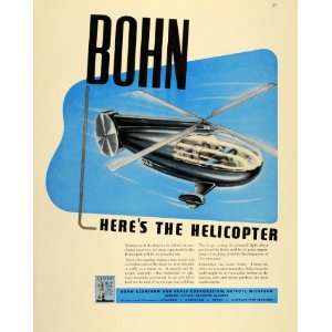  1943 Ad WWII Bohn Helicopter Chopper George W. Walker 