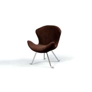  TWO Ultra Soft Wing Chair Modern Retro Chocolate Brown 