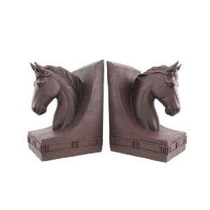  Rustic Antique Finished Horse Head Bookends Equestrian 