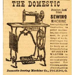   Sewing Machine Toledo Ohio Antique Style   Original Print Ad Home