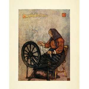   Woman Spindle Weaving Loom Sundalsoren Norway   Original Color Print