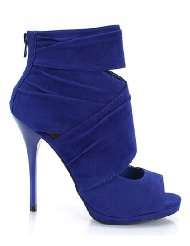 Qupid Shoes Demand 163 blue 5 inch high heels platform peep toe 