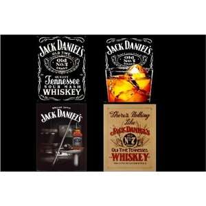  Jack Daniels Whiskey Magnets, Set of Four Kitchen 
