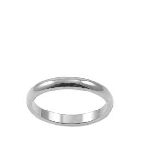   White Gold, Classic Plain Polished Band Ring 3mm Wide Size 5 Jewelry